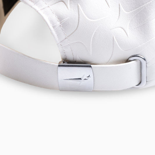 Leather Monogram Cap - White
