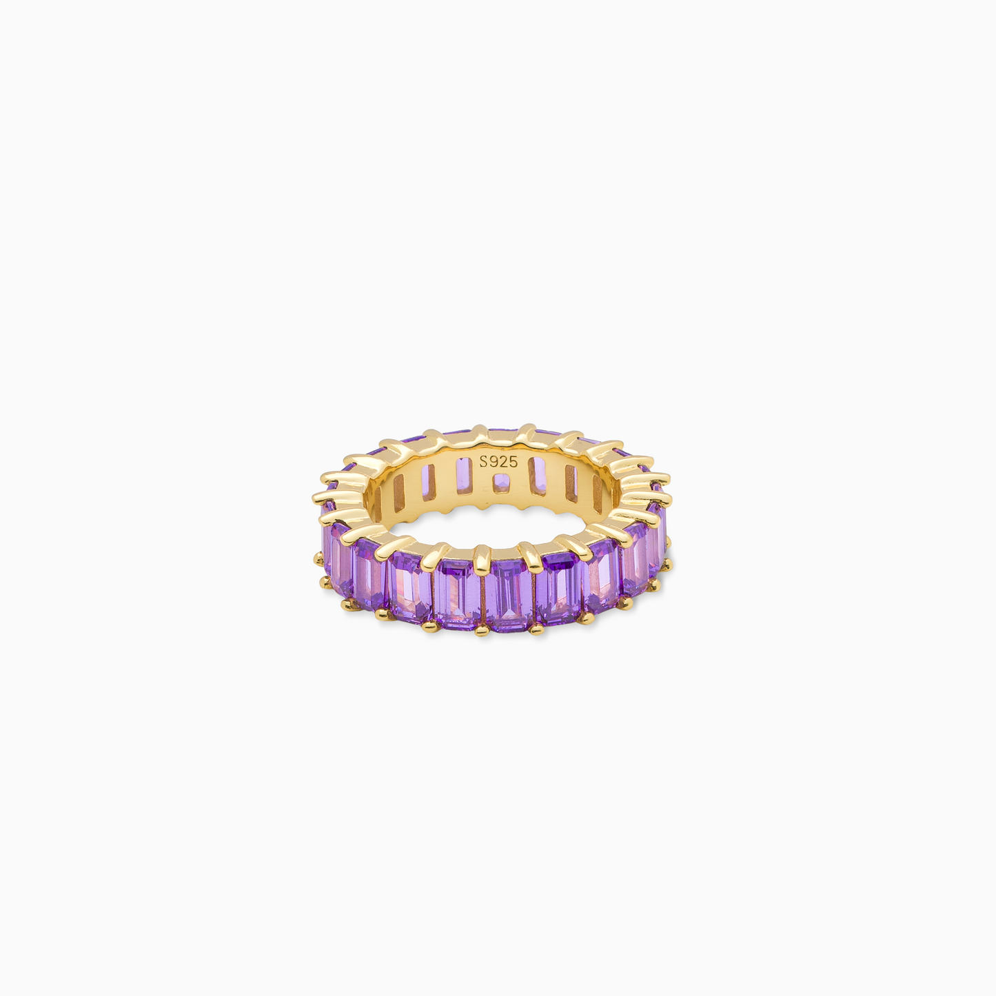 Baguette eternity ring dorée - Violet