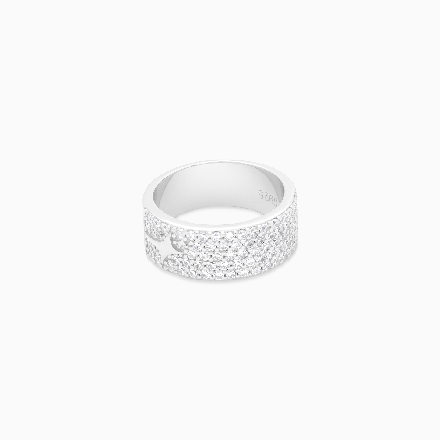 Iced band signature silver