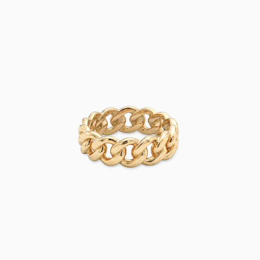 Bague Cuban link 8mm dorée