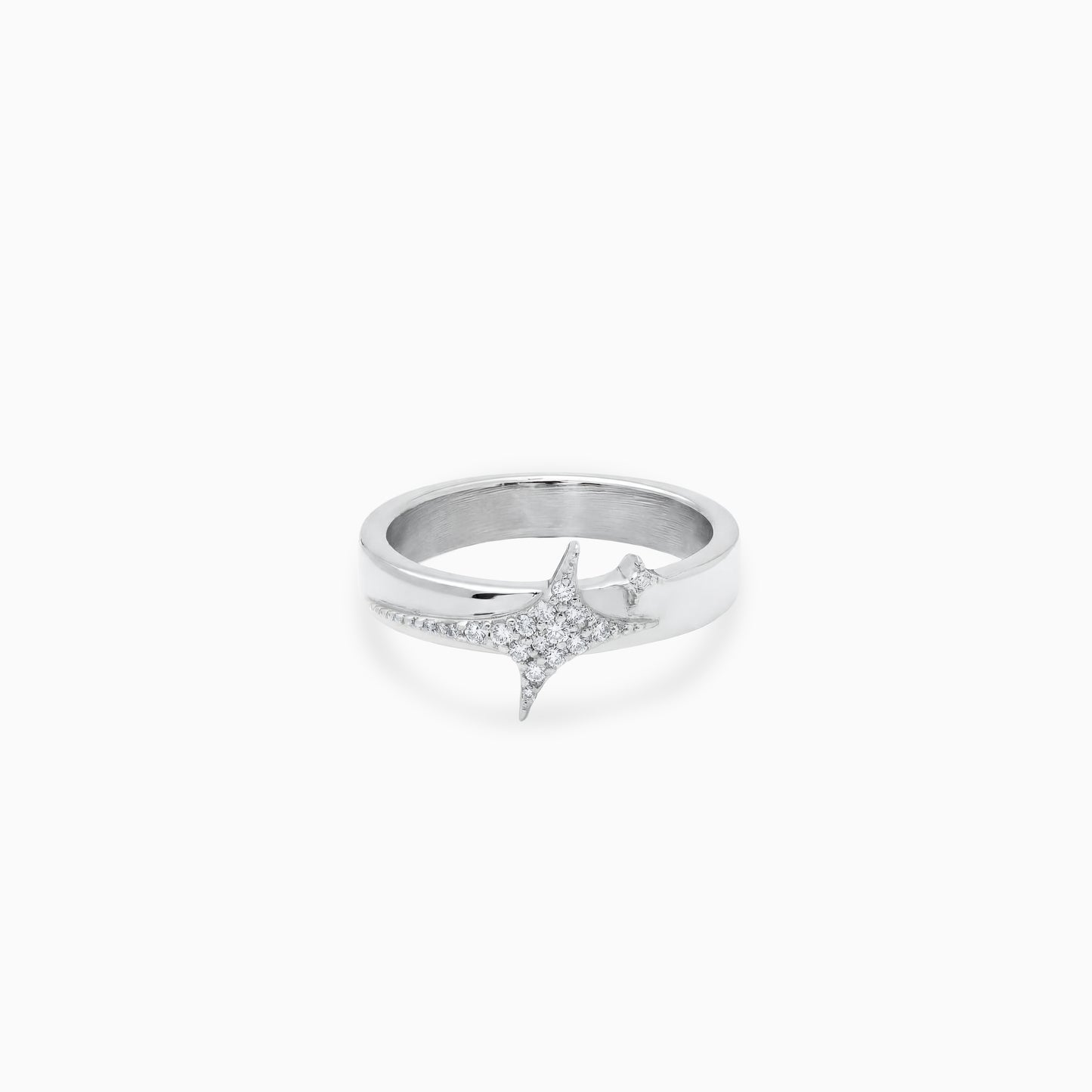 Iced signature silver ring