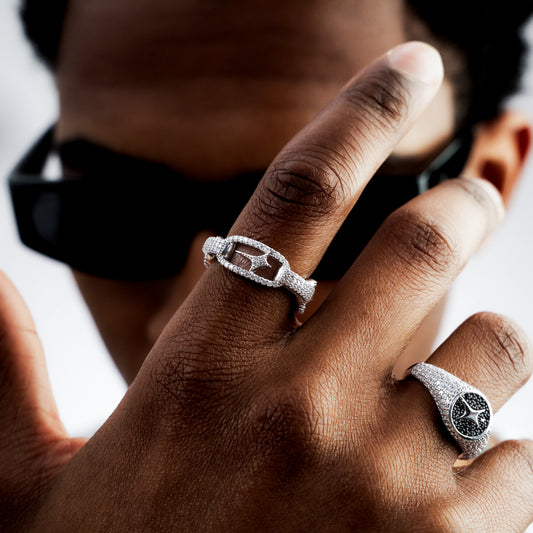 Iced H-ring signature argentée