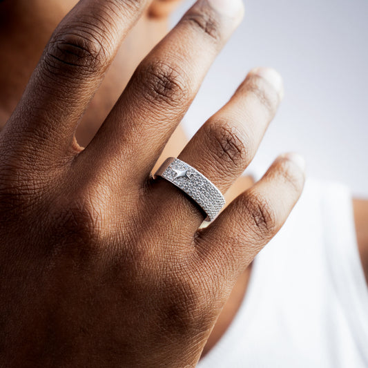 Iced band signature argentée