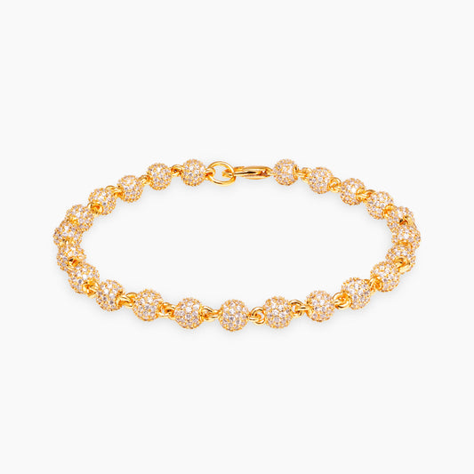 Bead link bracelet 6mm gold