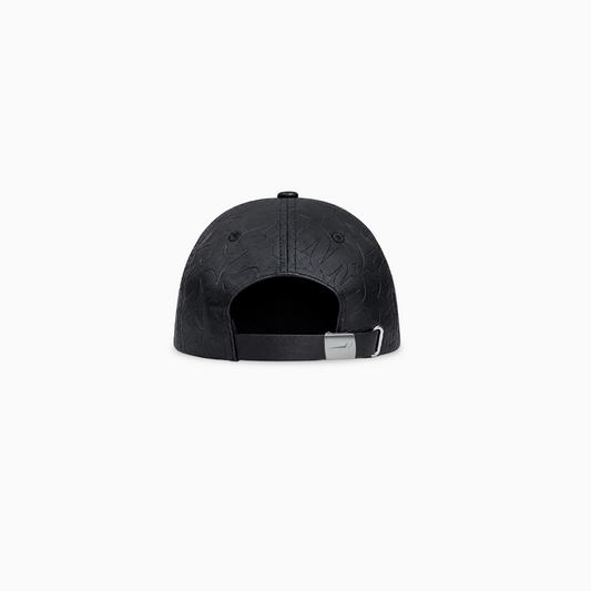 Leather Monogram Cap - Black