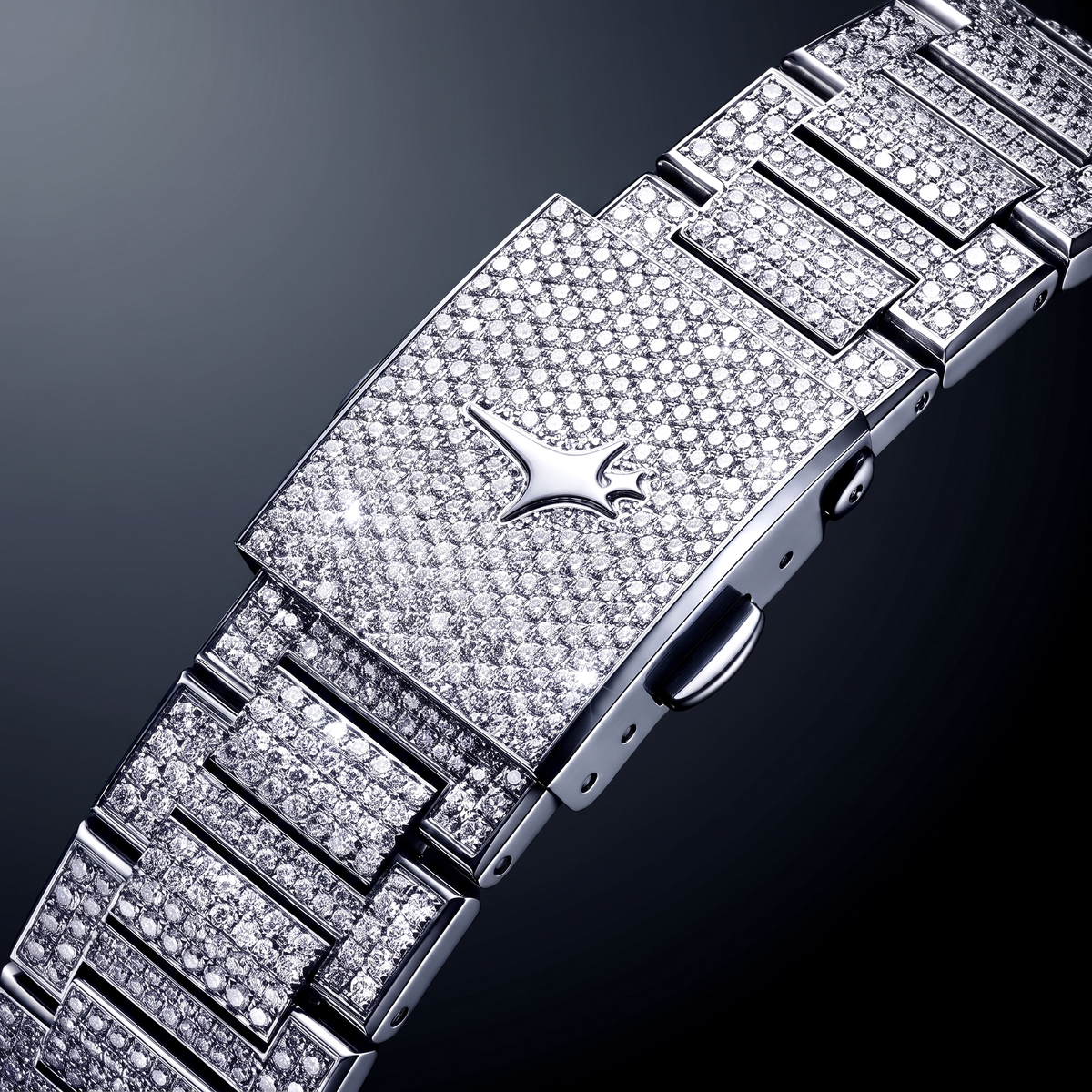 Iced ASON1 - Cadran Bleu & Bracelet Acier inoxydable 316L - Moissanite VVS