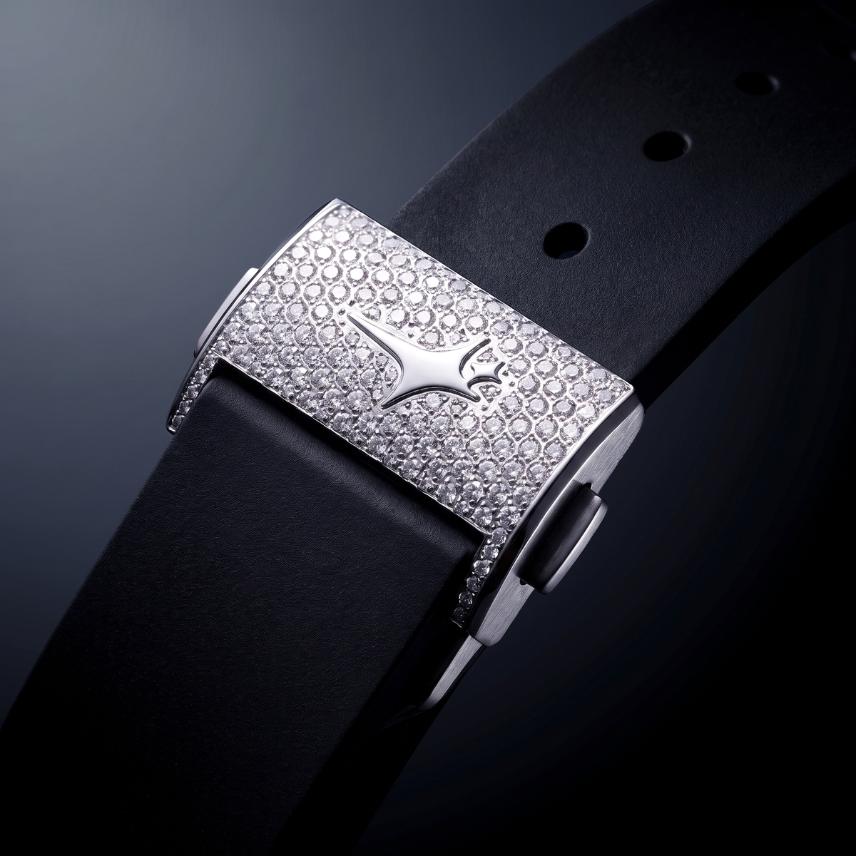 Iced ASON1 - Cadran Blanc & Bracelet Rubber - Moissanite VVS