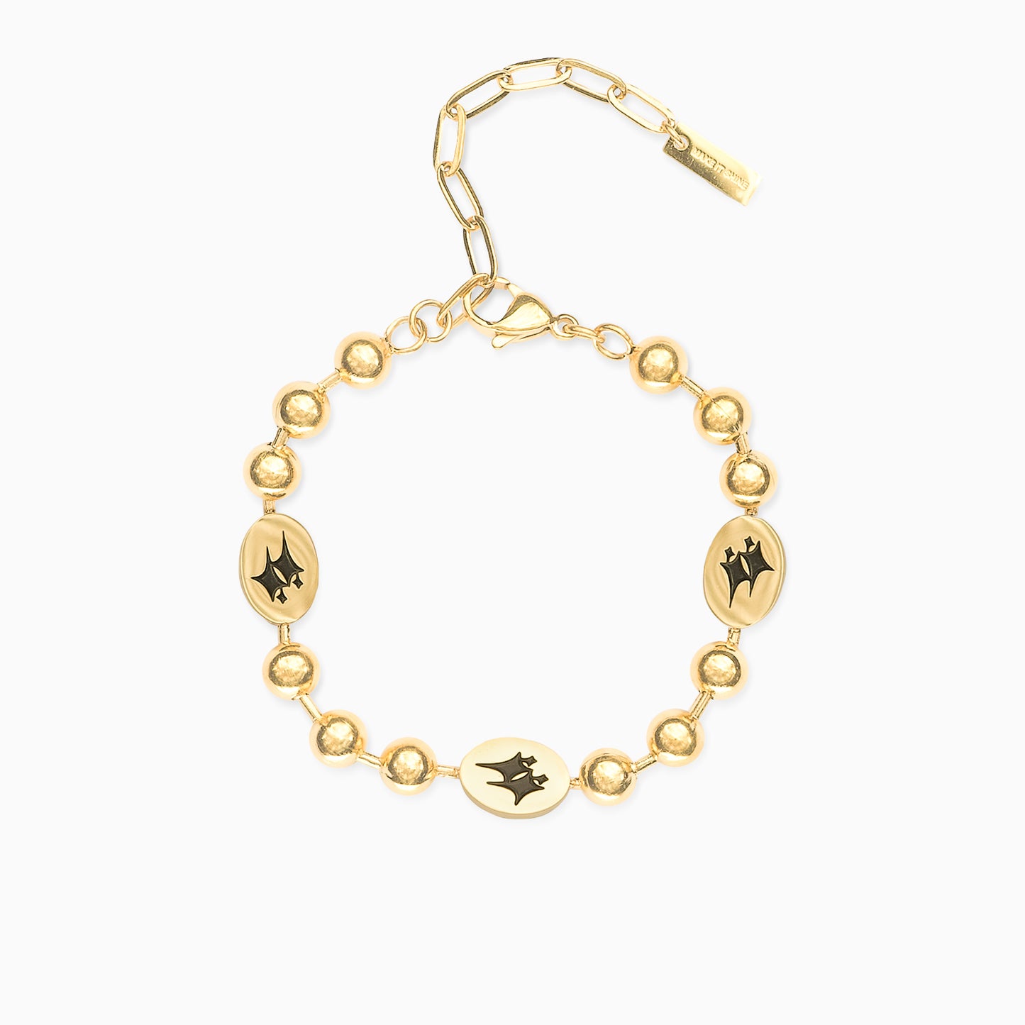 Signature Bead link Bracelet Gold