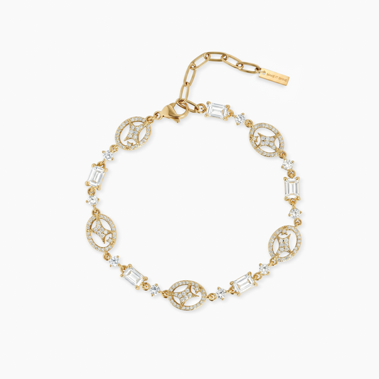 Gold signature Iced bracelet
