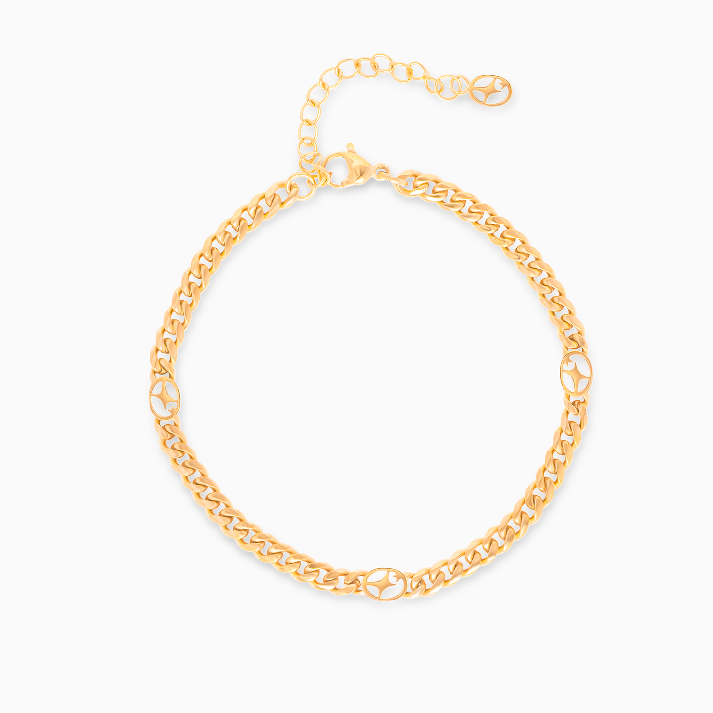 Bracelet Cuban link 4 mm Signature Doré