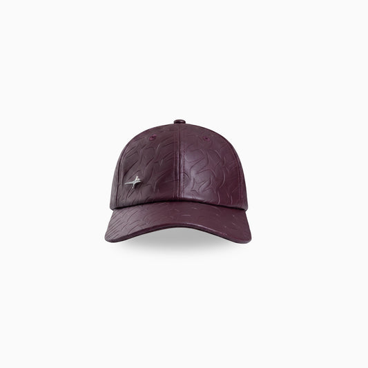 Leather Monogram cap - Bordeaux & Moissanite