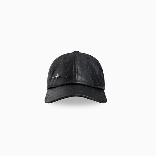 Leather Monogram Cap - Black