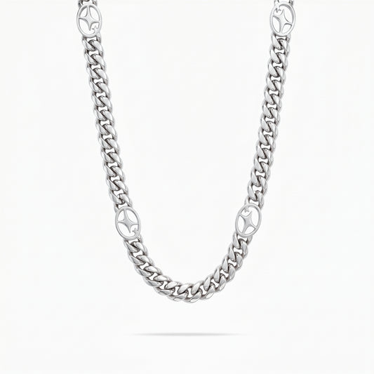 Chaîne Cuban link 8 mm Signature Argentée