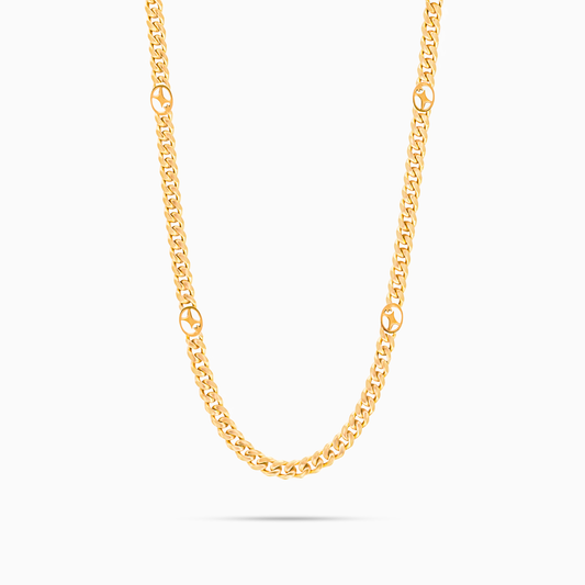 Chaîne Cuban link 4 mm Signature Dorée