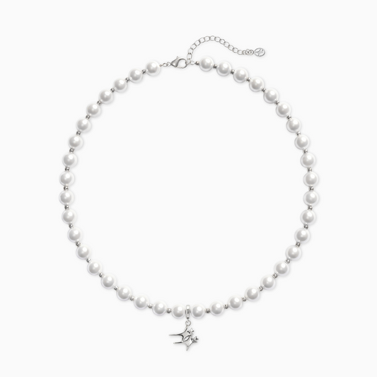 Chaîne Pearl Double Stars Argentée