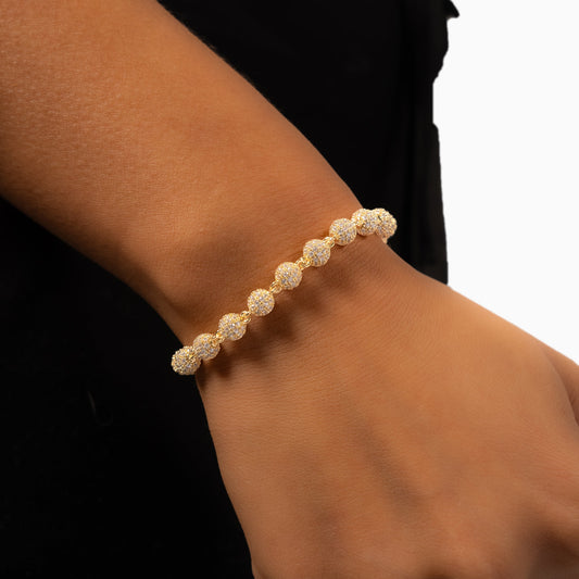 Bead link bracelet 6mm gold