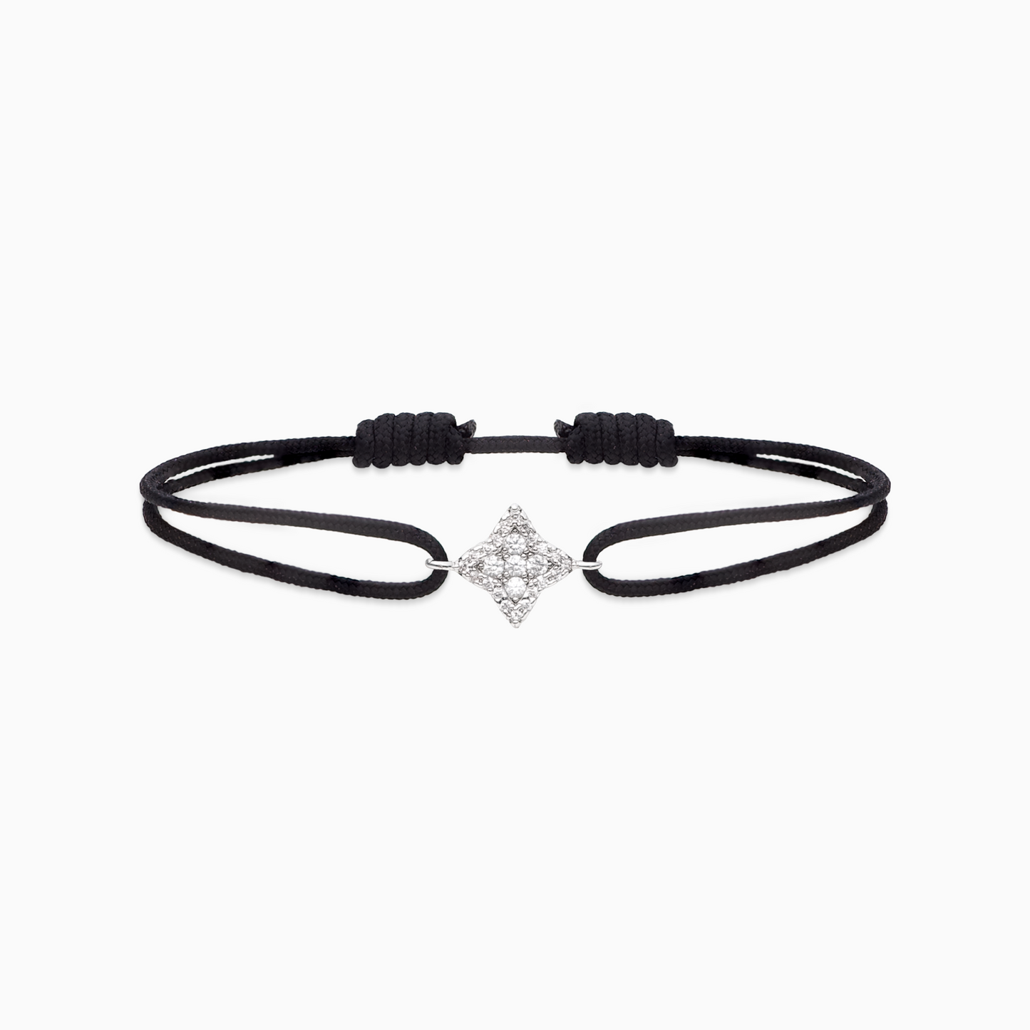 Bracelet cordon Flower - Noir