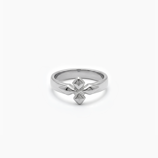 Crossed star ring- Argenté