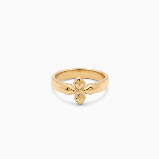 Crossed star ring - Doré