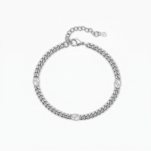 Bracelet Cuban link 4 mm Signature Argenté