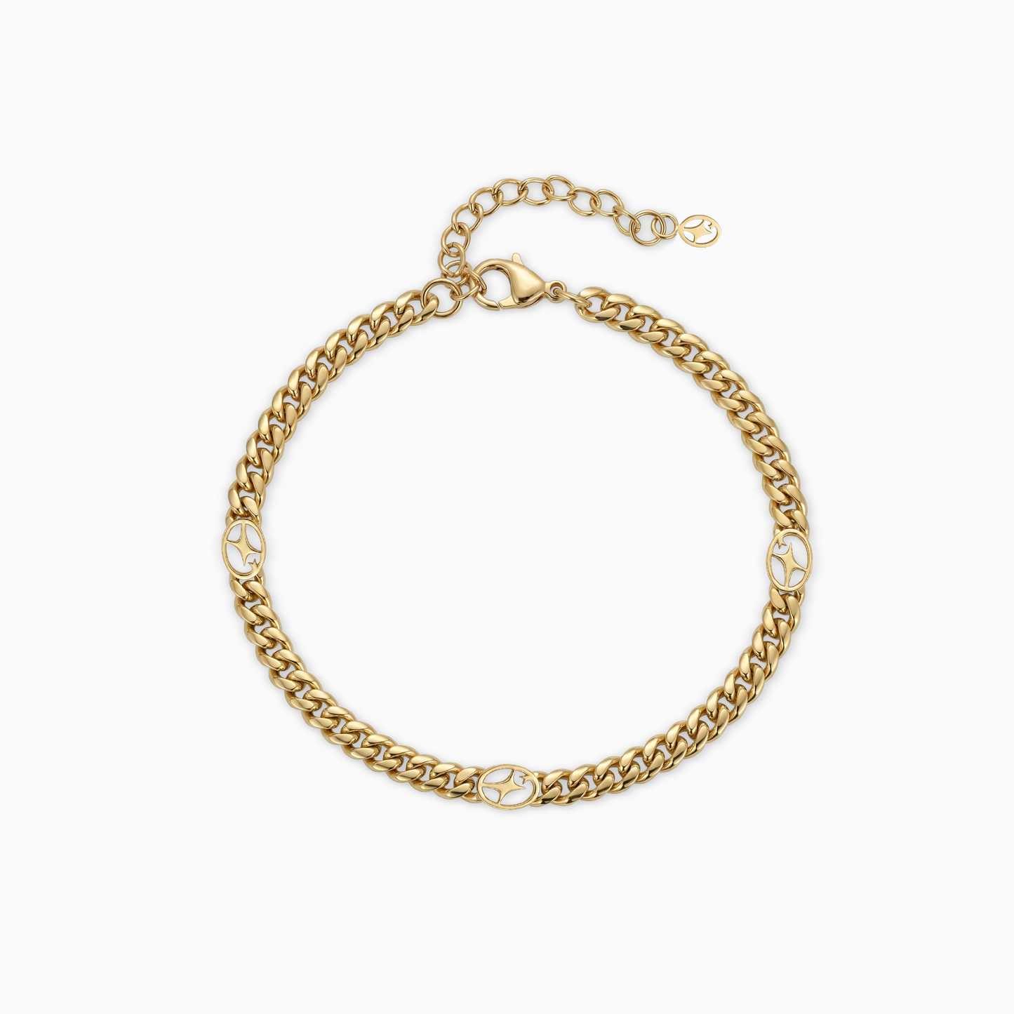 Cuban link bracelet 4 mm Signature Gold
