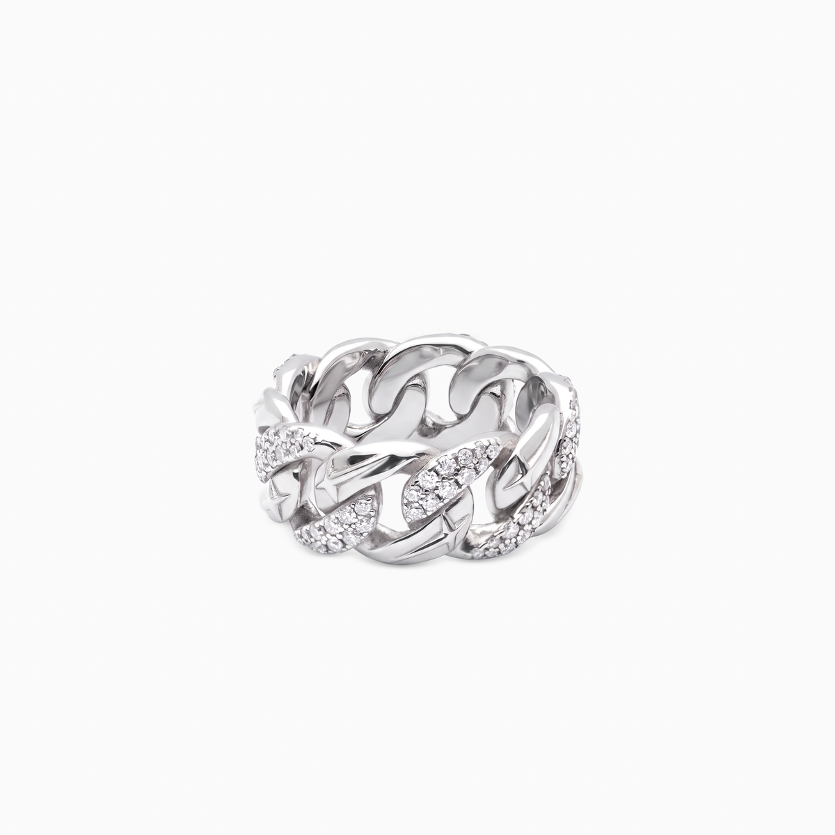 Iced Icon Cuban link ring - Argent 925 / Moissanite VVS