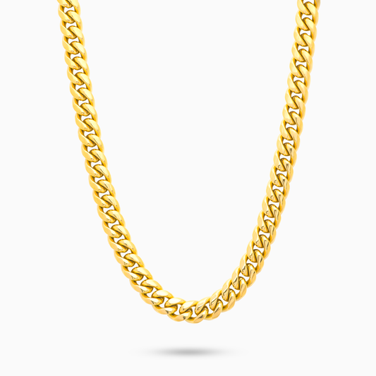 Chaîne Cuban link 8 mm dorée