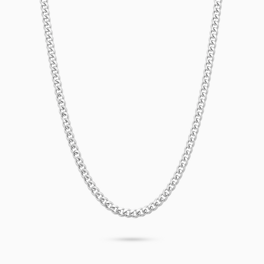 Cuban link chain 3 mm silver