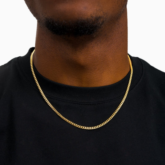 Cuban link chain 3 mm gold