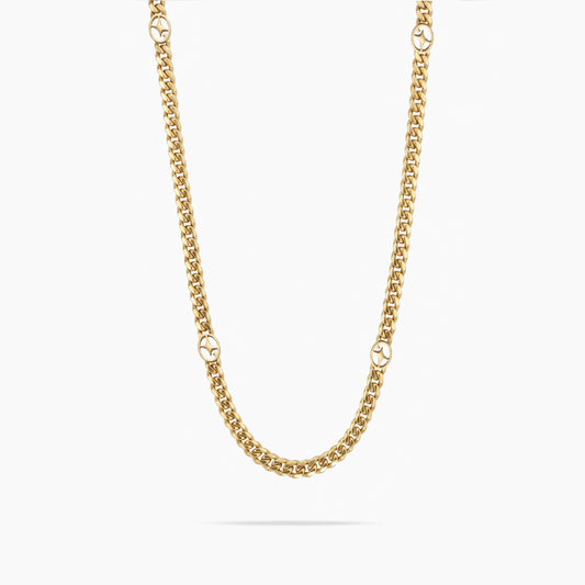 Chaîne Cuban link 4 mm Signature Dorée