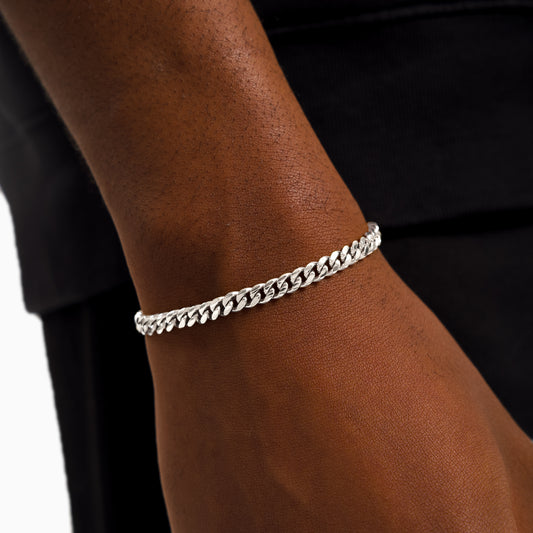 Cuban link bracelet 5 mm silver