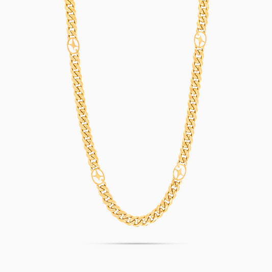 Chaîne Cuban link 6 mm Signature Dorée