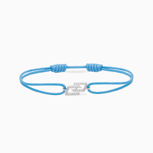 Bracelet cordon Monogramme - Bleu