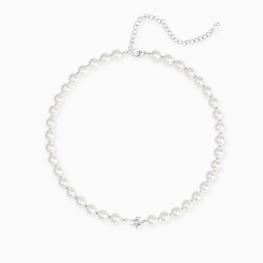 Silver Double Stars Beaded Chain