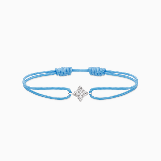 Bracelet cordon Flower - Bleu