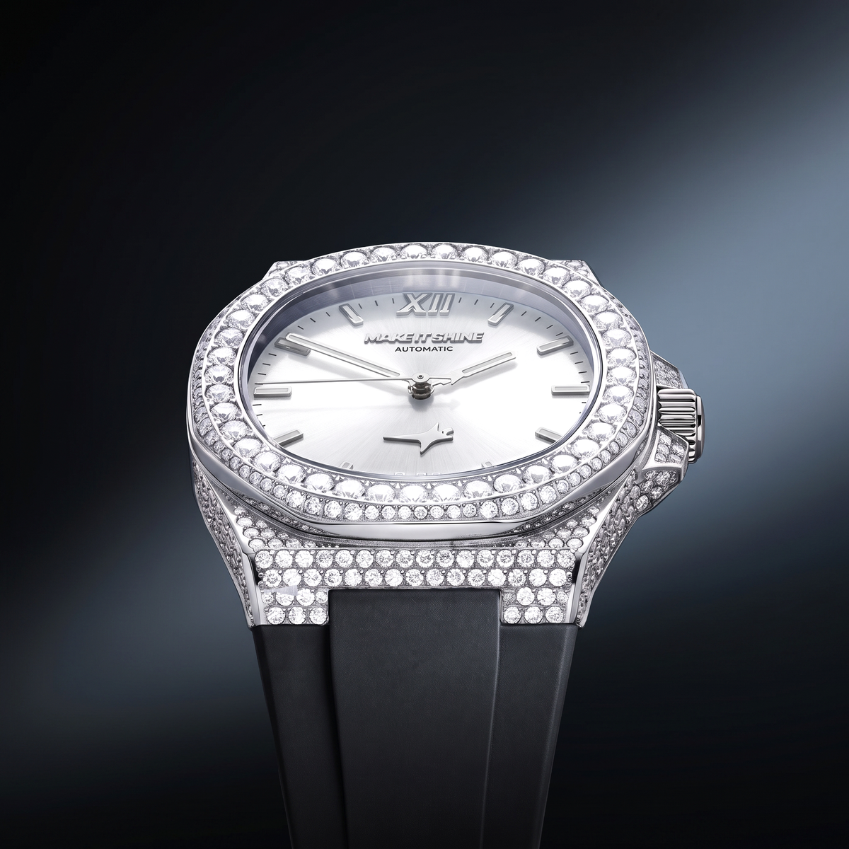 Iced ASON1 - Cadran Blanc & Bracelet Rubber - Moissanite VVS
