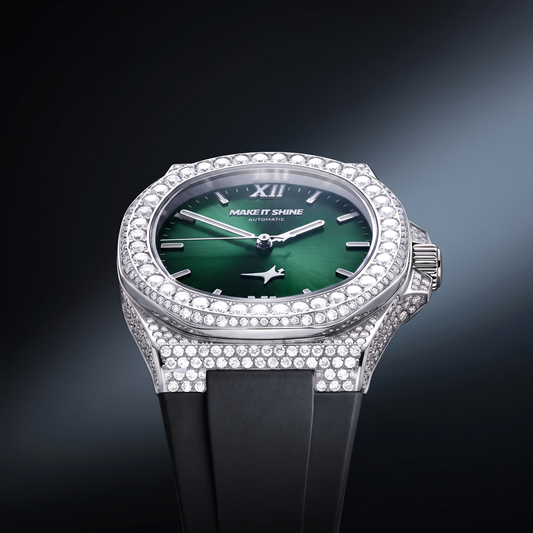 Iced ASON1 - Cadran Vert & Bracelet Rubber - Moissanite VVS