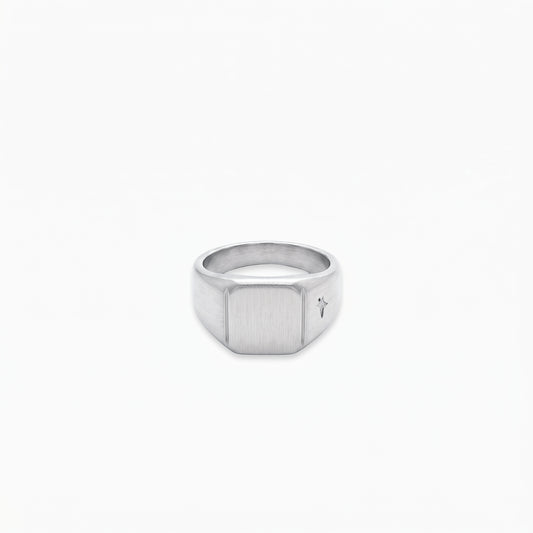 Square signet ring silver