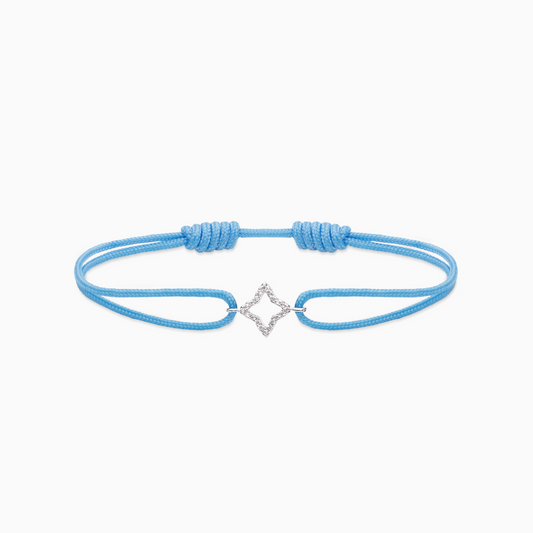 Bracelet cordon Hollow Flower - Bleu