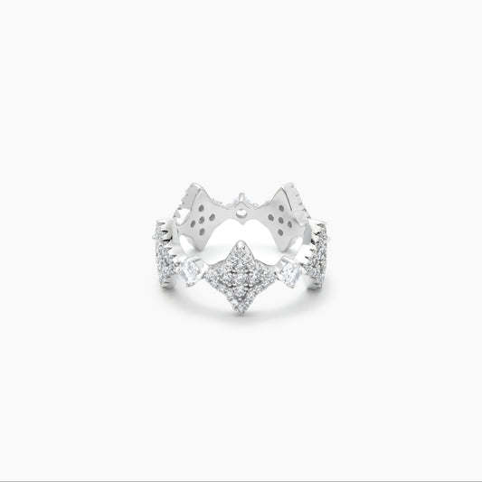 Flower tennis ring argentée