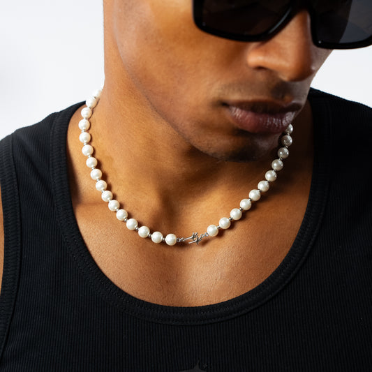 Silver Double Stars Beaded Chain