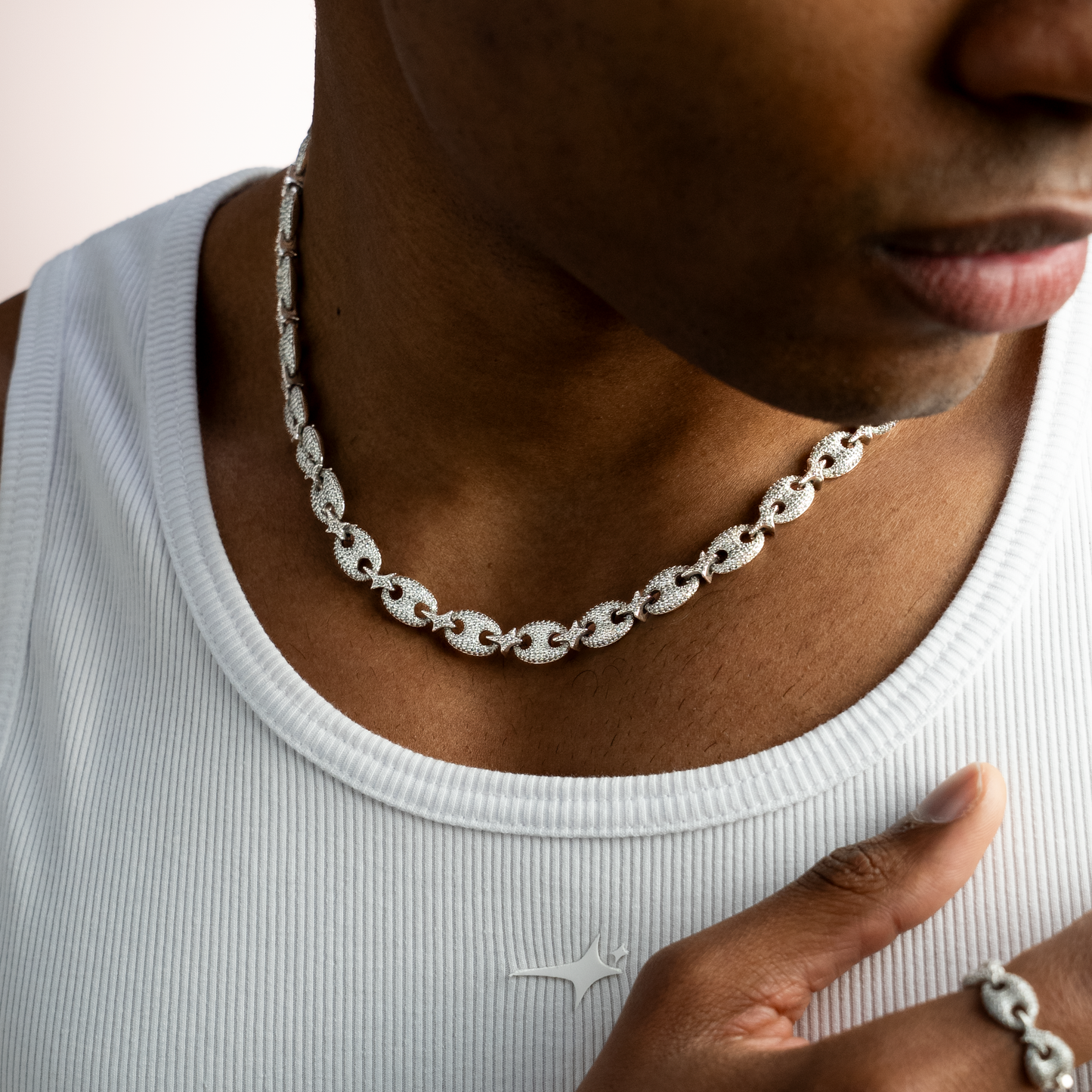 Chaîne Iced Coffee Beans - Argentée