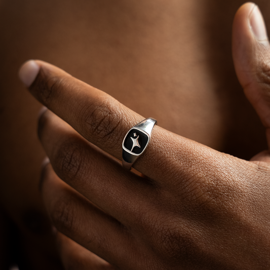 Signature Square signet ring silver