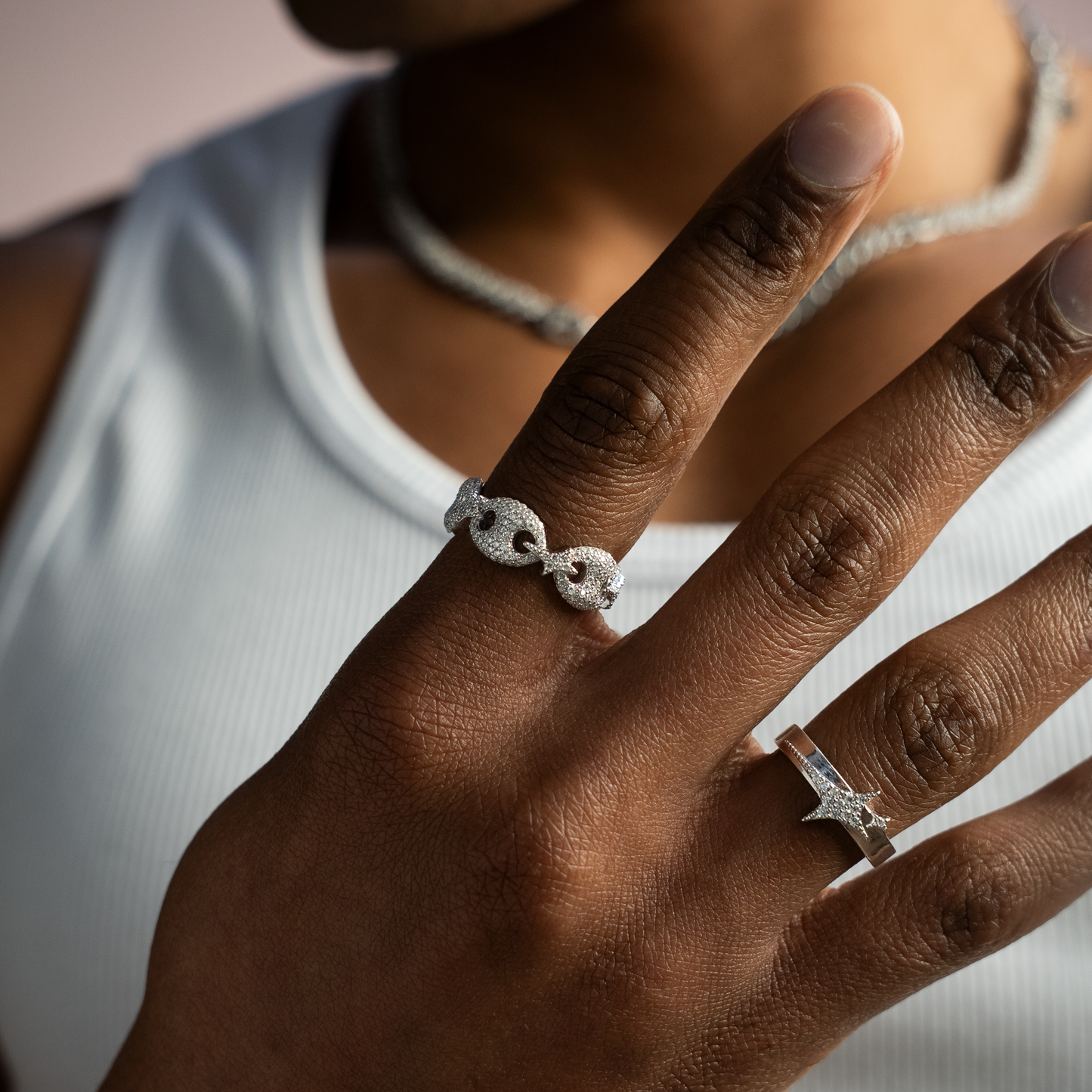 Iced Coffee Beans ring - Argenté