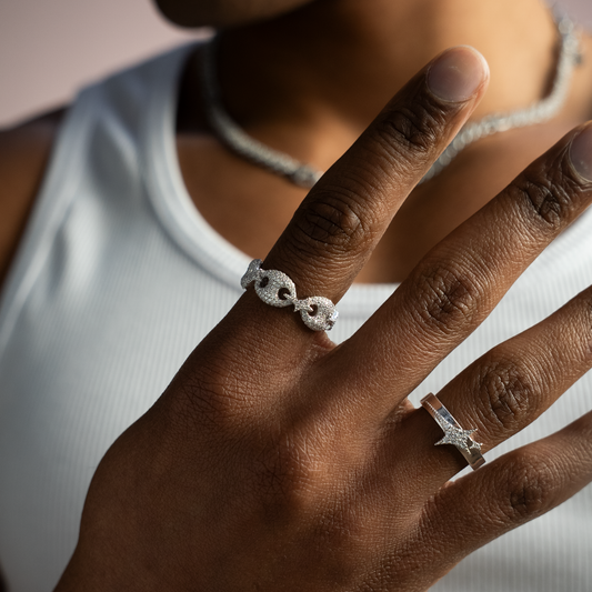 Iced Coffee Beans ring - Silver