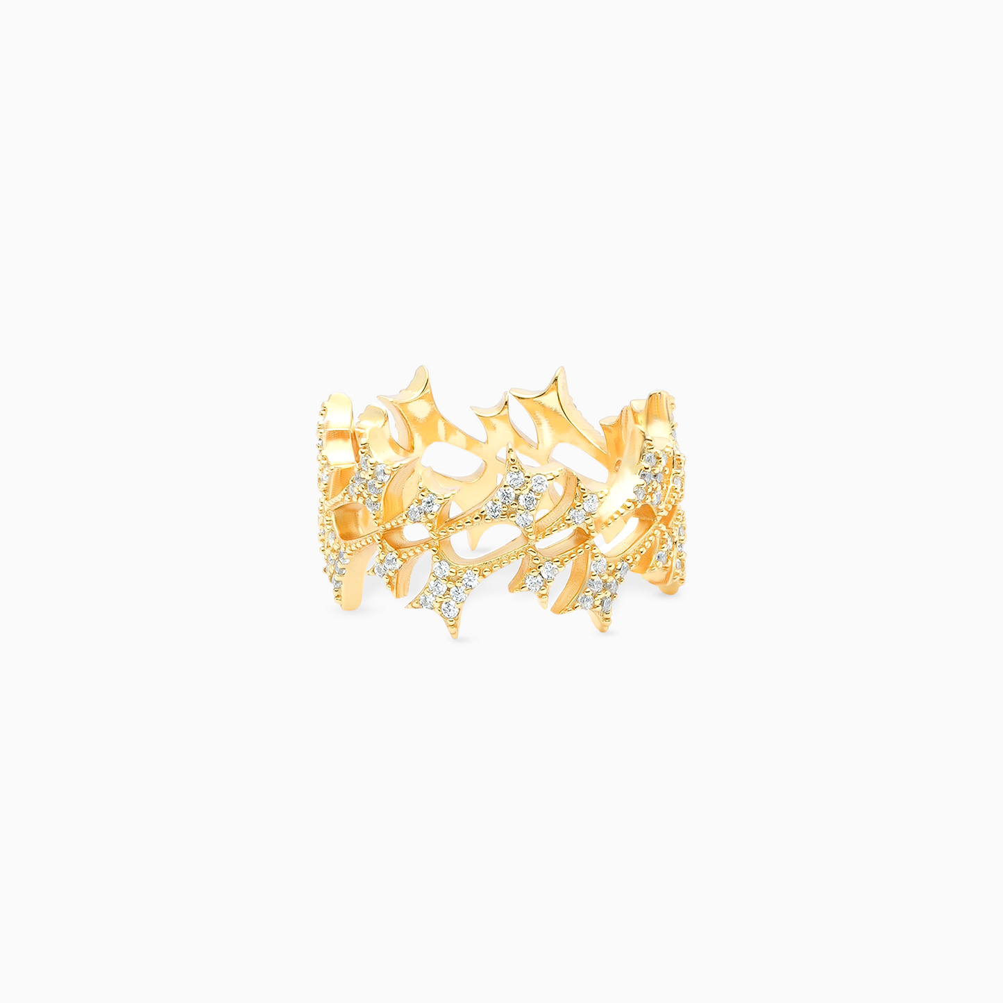 Iced Monogram Ring Gold