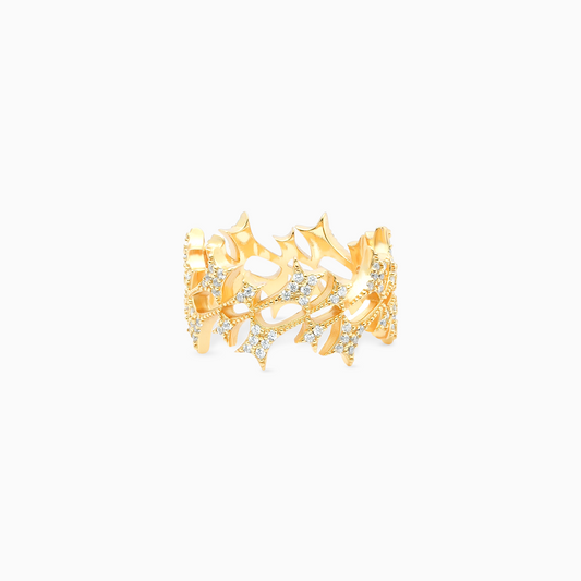 Iced Monogram Ring Gold