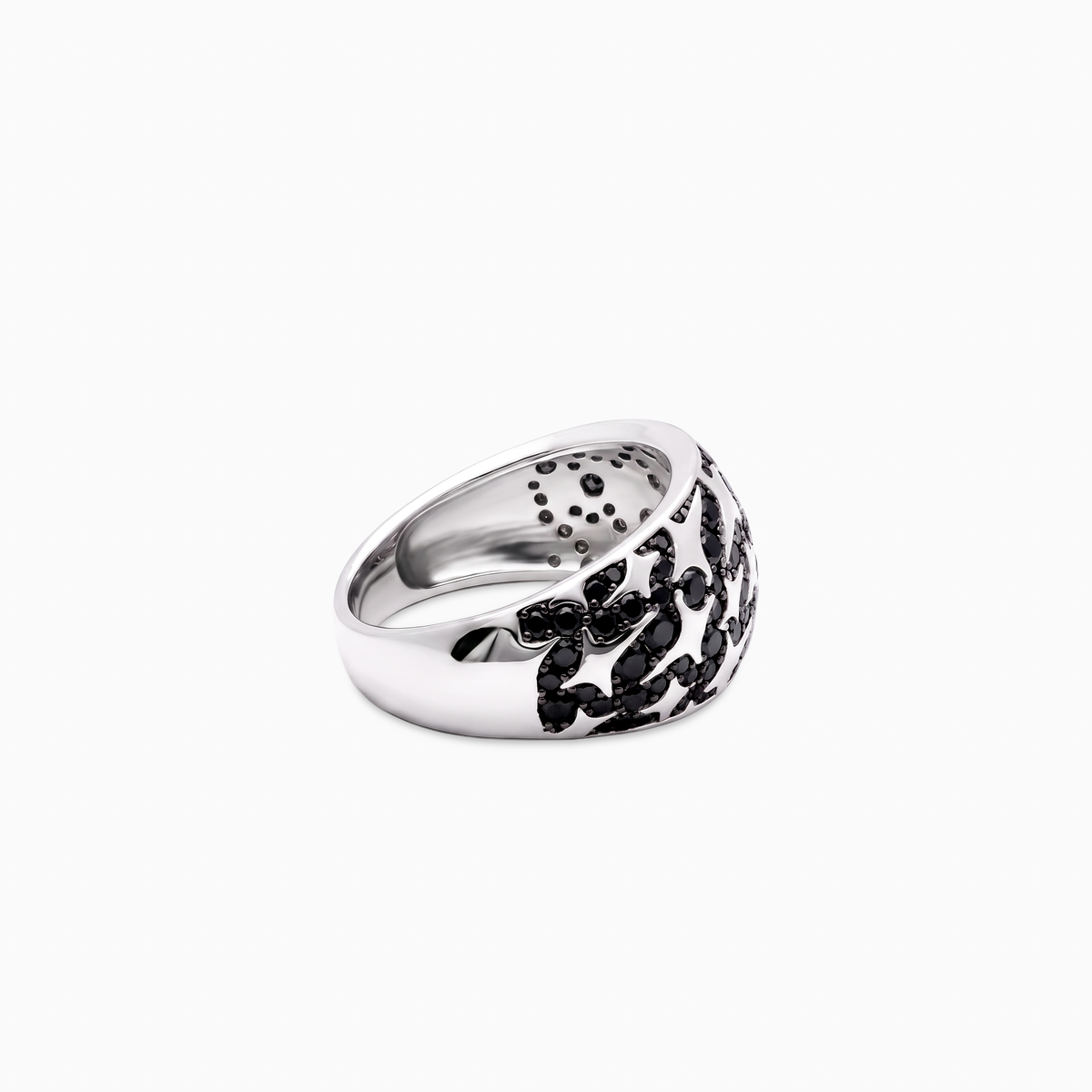 Iced Monogram Signet ring - 925 Sterling Silver / Black VVS Moissanite