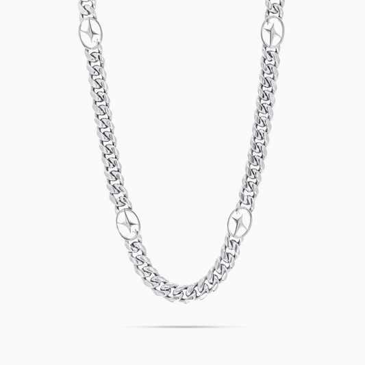 Chaîne Cuban link 8 mm Signature Argentée