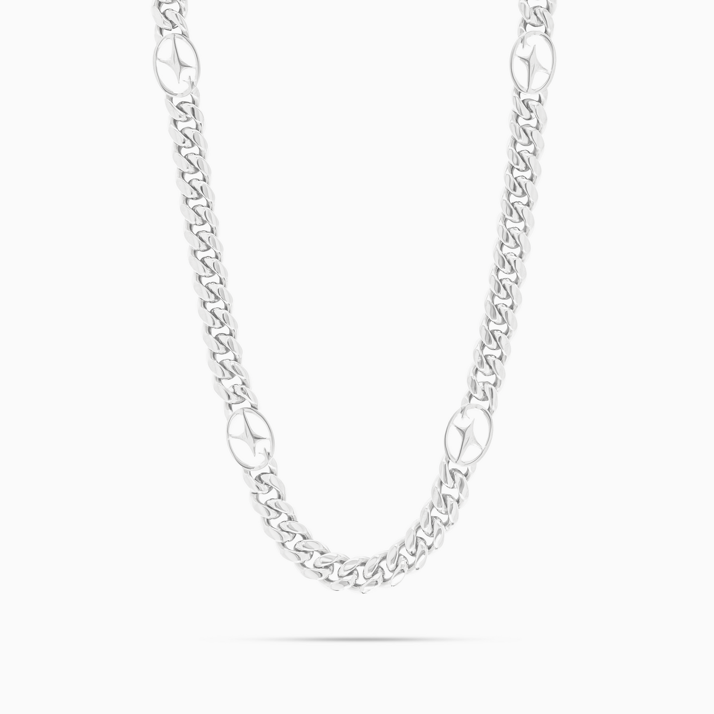 Cuban link chain 8 mm Signature Silver